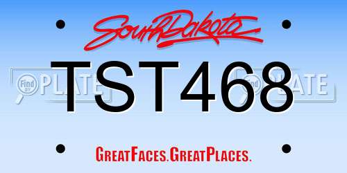 TST468 South Dakota License Plate