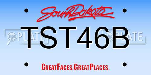 TST46B South Dakota License Plate