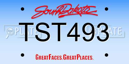 TST493 South Dakota License Plate