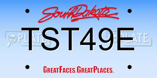 TST49E South Dakota License Plate