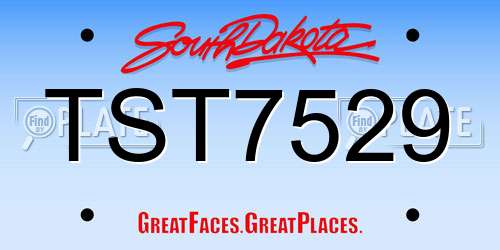 TST7529 South Dakota License Plate