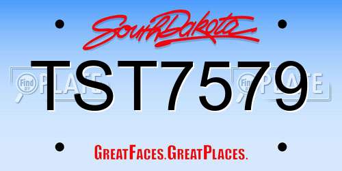 TST7579 South Dakota License Plate