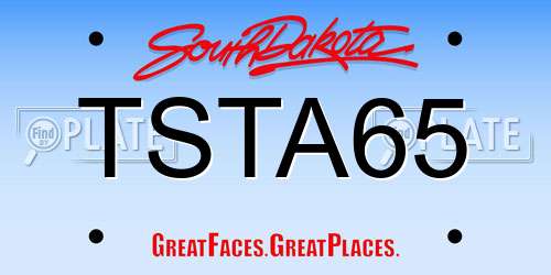 TSTA65 South Dakota License Plate