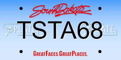 TSTA68 South Dakota License Plate