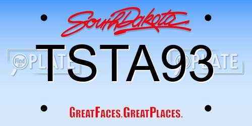 TSTA93 South Dakota License Plate