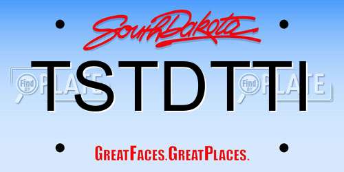 TSTDTTI South Dakota License Plate