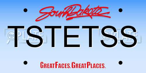 TSTETSS South Dakota License Plate