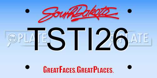 TSTI26 South Dakota License Plate