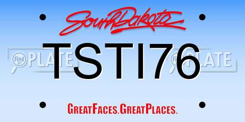 TSTI76 South Dakota License Plate
