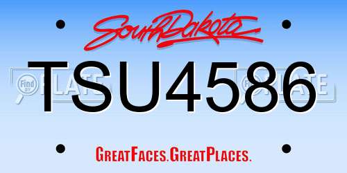 TSU4586 South Dakota License Plate