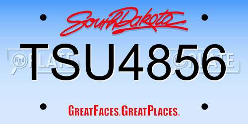 TSU4856 South Dakota License Plate