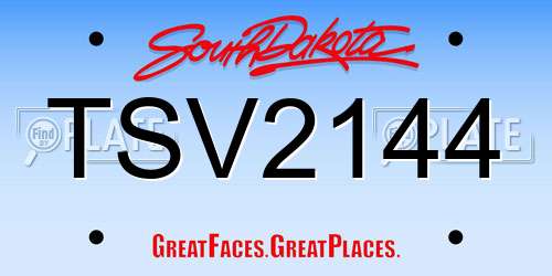 TSV2144 South Dakota License Plate