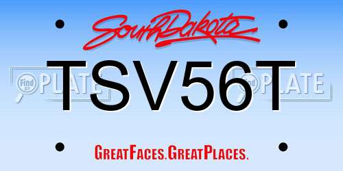 TSV56T South Dakota License Plate
