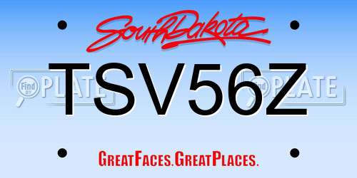 TSV56Z South Dakota License Plate