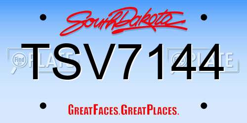 TSV7144 South Dakota License Plate