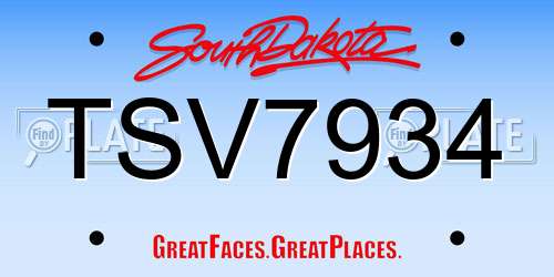 TSV7934 South Dakota License Plate