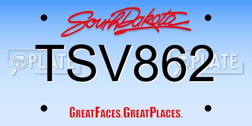TSV862 South Dakota License Plate