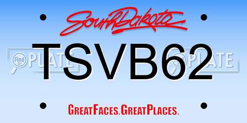 TSVB62 South Dakota License Plate