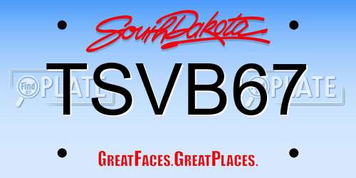 TSVB67 South Dakota License Plate
