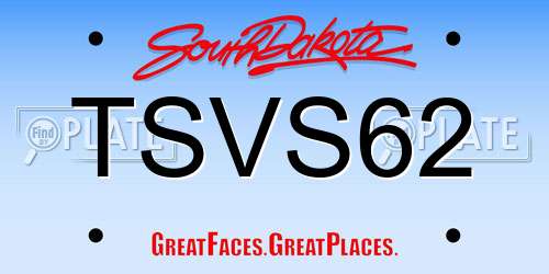 TSVS62 South Dakota License Plate