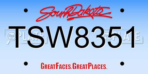 TSW8351 South Dakota License Plate