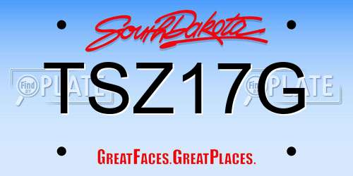 TSZ17G South Dakota License Plate