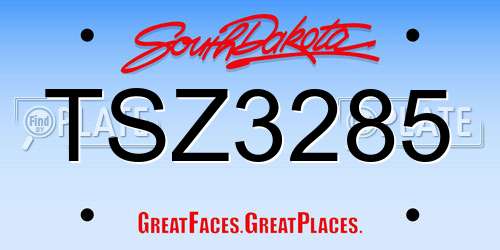 TSZ3285 South Dakota License Plate