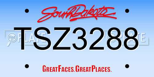 TSZ3288 South Dakota License Plate