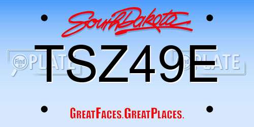 TSZ49E South Dakota License Plate
