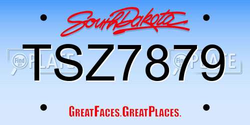 TSZ7879 South Dakota License Plate