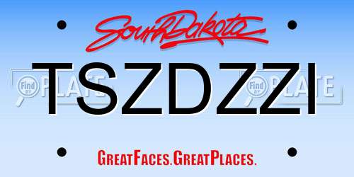 TSZDZZI South Dakota License Plate