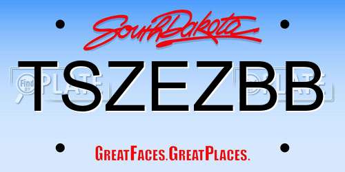 TSZEZBB South Dakota License Plate