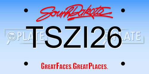 TSZI26 South Dakota License Plate