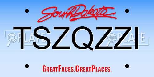 TSZQZZI South Dakota License Plate