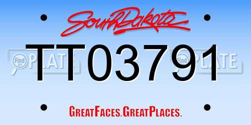 TT03791 South Dakota License Plate