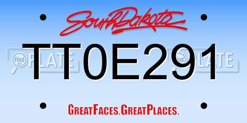 TT0E291 South Dakota License Plate