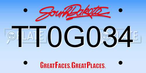 TT0G034 South Dakota License Plate