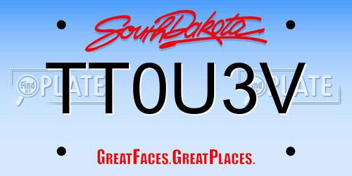 TT0U3V South Dakota License Plate