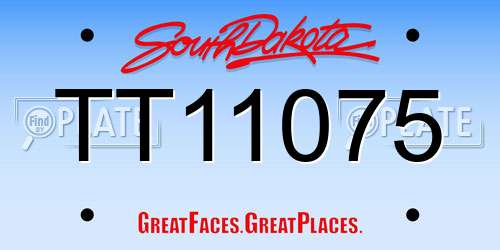 TT11075 South Dakota License Plate