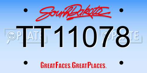 TT11078 South Dakota License Plate