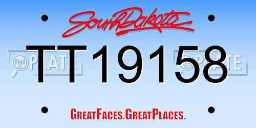 TT19158 South Dakota License Plate