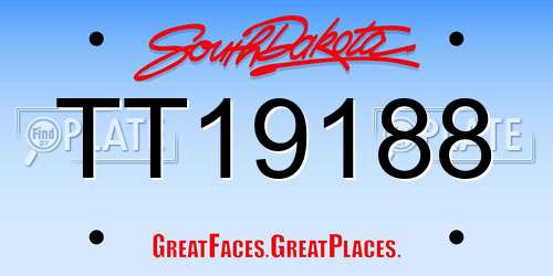 TT19188 South Dakota License Plate