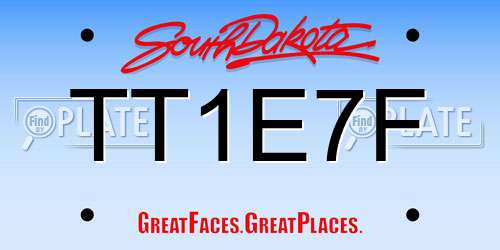 TT1E7F South Dakota License Plate