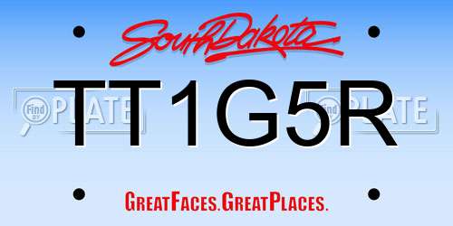 TT1G5R South Dakota License Plate