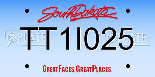 TT1I025 South Dakota License Plate