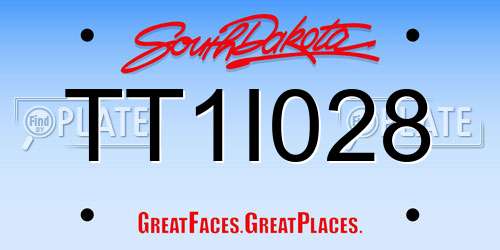 TT1I028 South Dakota License Plate