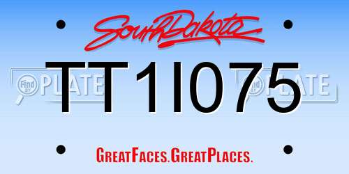 TT1I075 South Dakota License Plate