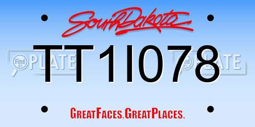 TT1I078 South Dakota License Plate