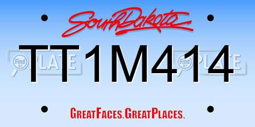 TT1M414 South Dakota License Plate
