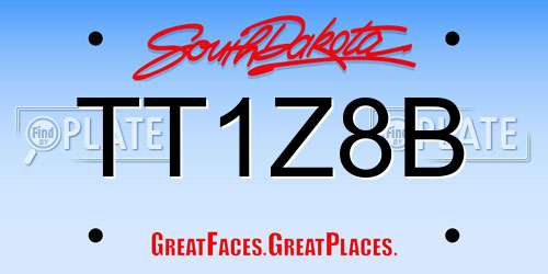 TT1Z8B South Dakota License Plate